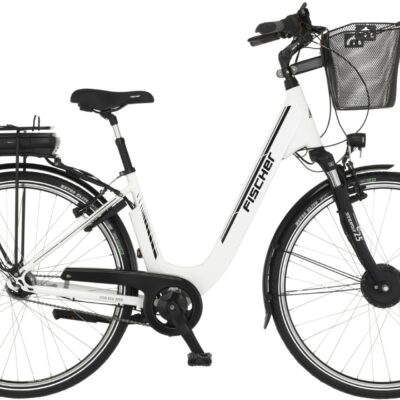 FISCHER Fahrrad E-Bike »CITA ECU 2200 418«, 7 Gang, Shimano, Nexus, Frontmotor 250 W, (mit Akku-Ladegerät-mit Beleuchtungsset-mit Fahrradschloss)
