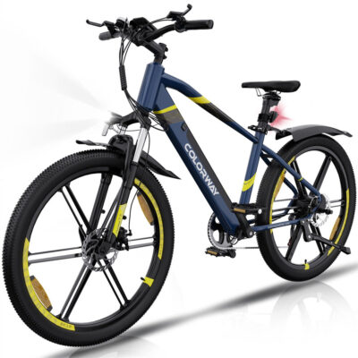 COLORWAY BK7S-CW Elektrofahrrad 36V 12AH Batterie 250W Motor 26 Zoll Reifen 35-90KM maximale Laufleistung 120KG maximale Tragkraft