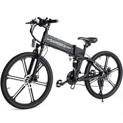 SAMEBIKE LO26-II Elektrofahrrad 10Ah 48V 500W 26 Zoll Moped Elektrofahrrad Smart Faltfahrrad 80 km Reichweite Maximale Belastung 100-150 kg Mit EU-Stecker Doppelbremse Dics