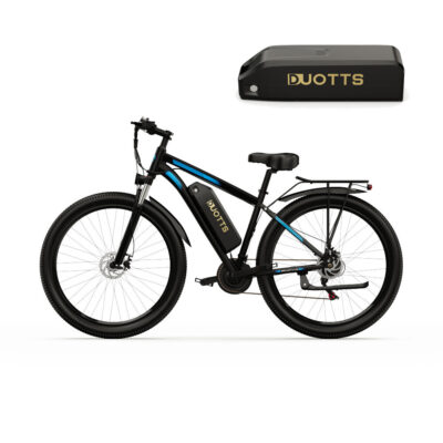 DUOTTS C29 mit Gepäckträger hinten, 750W-Motor, 48V 15Ah * 2 Doppelbatterien, 29-Zoll-Reifen, 50 km Reichweite und max. Belastung von 150 kg.