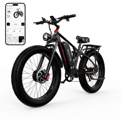 DUOTTS S26 Elektrofahrrad 2024 Version 48V 20AH Samsung Akku 1500W(750W*2) Doppelmotoren 26*4.0 Zoll Fette Reifen 120-150KM Max Mileage 200KG Max Last Elektrofahrrad